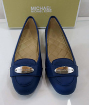 Michael Kors MK Plate Moccasin Flat Shoes Cobalt Blue - $93.49