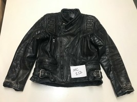 MODEKA Vintage Motorcycle Black Leather Jacket Armpit/armpit 19&quot; (mc212) - £52.77 GBP