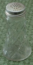 Pressed Glass Larger Size Shaker Bottle, Screw On Aluminum Cap, VGC - GR... - $9.89