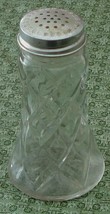 Pressed Glass Larger Size Shaker Bottle, Screw On Aluminum Cap, VGC - GR... - £7.78 GBP