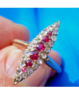 Earth mined Diamond Rose cut Deco Engagement Ring Victorian Antique 14k ... - €2.870,20 EUR