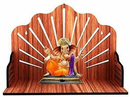 Indian Puja Wall Mounted Hanging Wooden Home and Office Temple-Pooja Mandir - £33.86 GBP