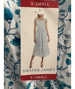 Draper James Flutter Strap Sq Blue Paisley Women’s Size XS  New With Tags - £15.53 GBP