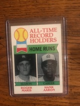 Maris/Aaron All Time Home Run Leaders 1979 Topps Baseball Card  (0497) - £2.35 GBP