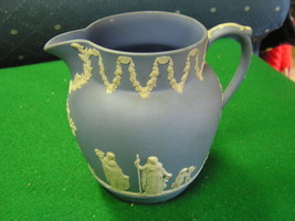 Wedgwood Jasperware White On Pale Blue Classical Pitcher Made In England - $31.68