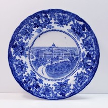 Wm Adams &amp; Co. Congressional Library Flow Blue 10&quot; Porcelain Plate Blue &amp; White - $37.80