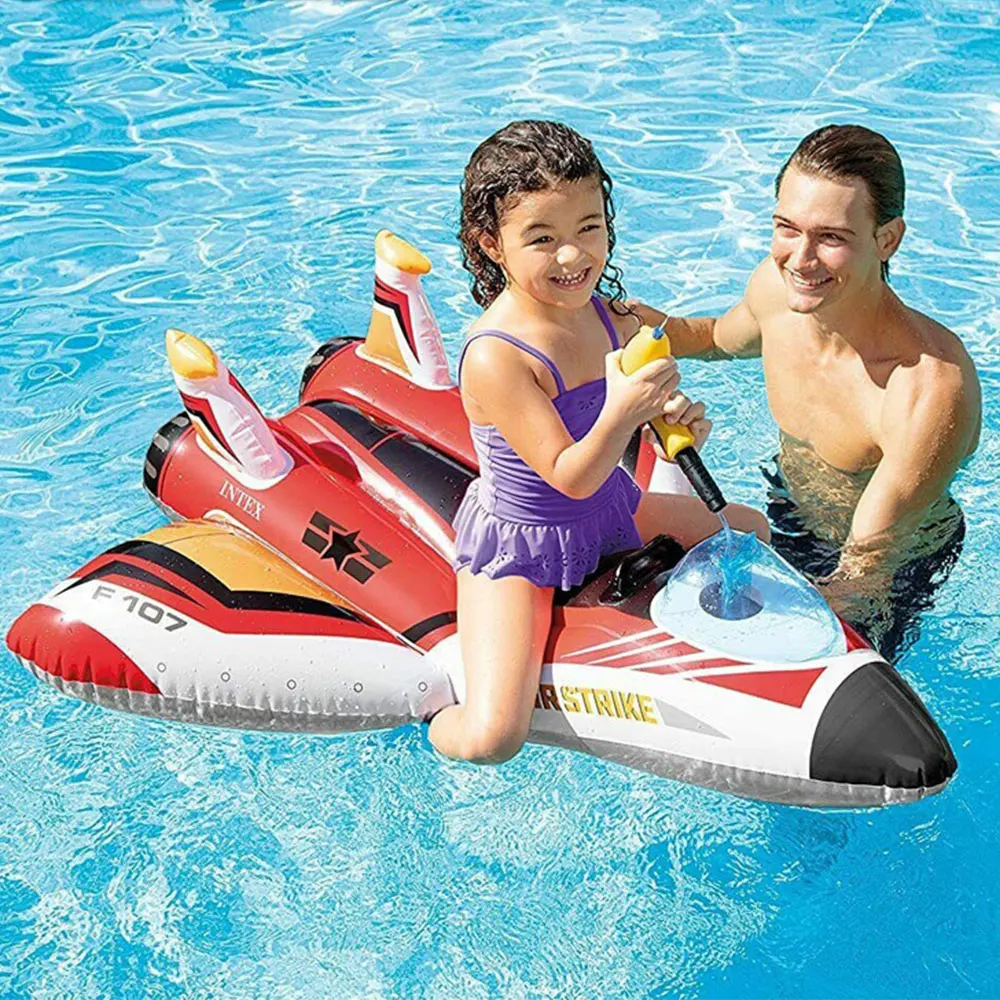 Inflatable Float Seat Baby Ring Children Airplane Swim Circle Automatic Pumping - £32.96 GBP