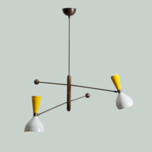 Modern Diabolo Light Fixture 4 Light Stilnovo Decorative Brass Lamp - £196.21 GBP