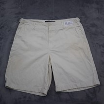 Nautica Shorts Mens 38W Ivory Twill High Rise Outdoor Casual Chino Bottoms - £15.03 GBP