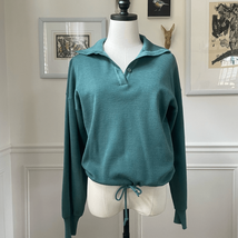 Vintage 70s Clovis Ruffin Ruffinknit Cropped Sweater Green M - $41.76
