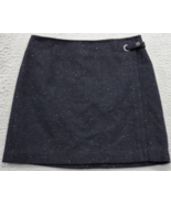Banana Republic Wrap Skirt Womens Size 6 Black Wool Lined Snap Side Back... - $361.29 MXN