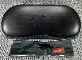 Ray Ban Sunglasses Case Black Hard Clamshell W/ Cleaning Cloth 7&quot; x 1.75&quot; - £10.79 GBP