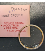 Genuine Bulova Accutron? 31.7 mm Watch Crystal Armored Gold Tone Ring 75... - $26.35 CAD