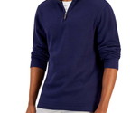 Club Room Men&#39;s Solid Classic-Fit French Rib Quarter-Zip Sweater Navy Bl... - $19.99