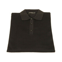 Mens PRINCELY Soft Merinos Wool Sweater Knits Lightweight Polo 1011-40 Black image 5