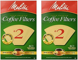 Melitta 612412 #2 Natural Brown Cone Coffee Filters 40 Count (Pack of 2) - £7.70 GBP