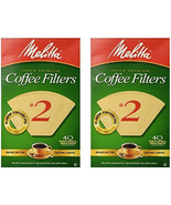 Melitta 612412 #2 Natural Brown Cone Coffee Filters 40 Count (Pack of 2) - £7.59 GBP