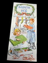 Vintage Santa And Me Picture Card Holder Paper Frame - $12.00