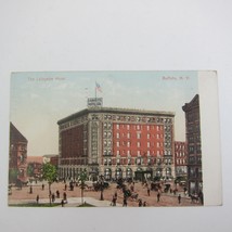 Postcard Buffalo New York Lafayette Hotel Buildings Streetcar Antique 19... - £7.82 GBP