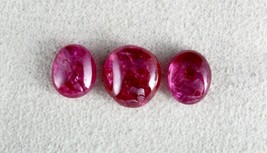 Natural Ruby Oval Cabochon 12.23 Carats Loose Gemstone For 3 Stone Ring Design - £6,302.92 GBP