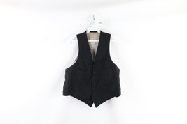 Vintage 30s 40s Streetwear Mens Small Distressed Wool Full Button Suit Vest USA - £77.83 GBP