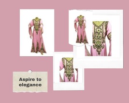 Pink Moroccan Caftan maxi women&#39;s wedding dress gown formal wear plus size - $98.16