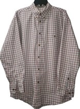 Orvis Mens Large Button-Down 100% Cotton Heavy Plaid Shirt Large - $13.43