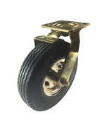 8&quot; X 2-1/2&quot; Pneumatic Wheel Brass Caster (Foam-Flat Free) - Swivel With ... - £84.72 GBP