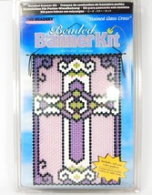 STAINED GLASS CROSS, Beaded Banner Kit, by The Beadery  NEW! - £10.71 GBP