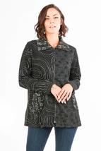 Women&#39;s Black/White Patchwork Printed Long Sleeves Cardigan Jacket (Blac... - $78.39