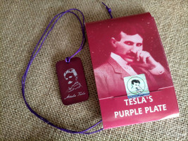 Purple plate necklace Nikola Tesla 5 X 3 cm Original - $22.95