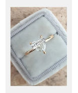 2 Ct Heart Cut Diamond Women's Solitaire Wedding Ring 14k Yellow Gold Finish - $89.99