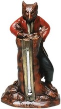 Sculpture Thermometer MOUNTAIN Lodge Whimsical Fox Resin Hand-Painted Hand-Cast - £148.01 GBP