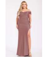 Plus Off Shoulder Draped Cross Wrap Maxidress - $81.00