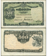 Portugal 500 Reis. 30.09.1910 (1917) XF+. Banknote Cat# P... - £277.83 GBP