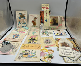 Cards Greeting 15 Birthday Cards Variety Styles Sizes Various Man. 1930-40s - £13.40 GBP