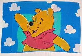 Vtg Disney Winnie the Pooh Piglet  Blue White Clouds Pillowcase Made in USA - £7.65 GBP