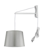 MAST Plug-In Wall Mount Pendant, 2 Light White Cord/Arm with Diffuser, H... - $89.98