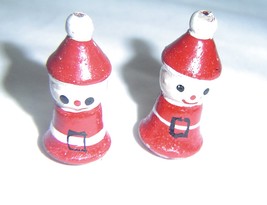 Vintage Wooden Miniature Santa Clauses Christmas Ornament Handpainted - £8.78 GBP