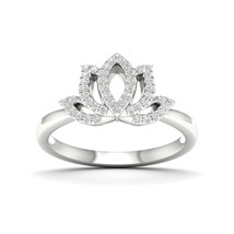 10k White Gold 1/5Ct TDW Diamond Accent Lotus Ring - £319.73 GBP
