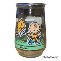 Welch’s Jelly Jar Glass Peanuts Comic #3 See If It Flies Kite Charlie Sally - $11.85