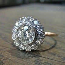 Art Déco 3.2Ct Imitación Diamante Vintage Antiguo Flor Anillo 925 Plata - £101.99 GBP