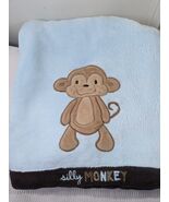 Carter&#39;s Just One You Silly Monkey Baby Blanket Blue Brown tan soft plus... - $780.06 MXN