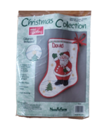 Christmas Stocking Kit Counted Cross Stitch Santa Claus 24k Mini Charmables - $16.30