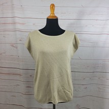 Talbots Petite Cap Sleeve Boat Neck Pullover Sweater Gold Size PXL NWT - $24.75