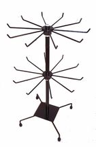 DELUXE 20 INCH BLACK SPINNING DISPLAY WIRE RACK new 2 level counter hang... - $27.25