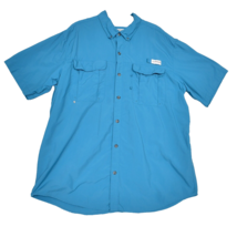 Magellan Fishing Shirt Button Up Short Sleeve Breathable Blue Men&#39;s Size XL - £12.65 GBP