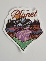Save the Planet Tent on River with Mountains Sticker Decal Awesome Embel... - $2.30