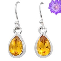 Yellow Citrine Gemstone 925 Silver Earring Handmade Jewelry Earring 1 - £7.56 GBP