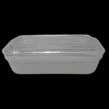 Fire King Refrigerator Dish w/glass Lid 8.5&quot; VTG Milk Glass Oven Ware Loaf Pan - £17.57 GBP